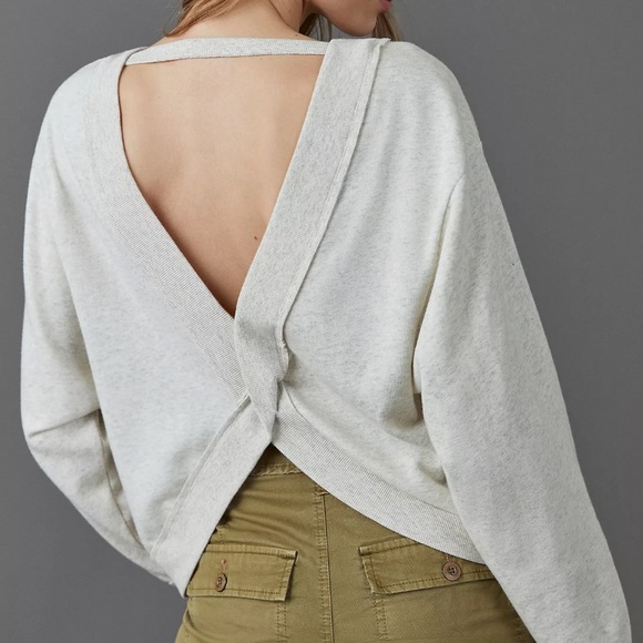 Anthropologie sweater // Pilcro Ryanne Open Back Sweatshirt - Picture 3 of 13
